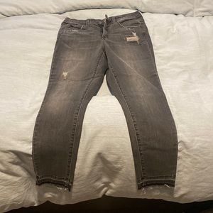 Gray Distressed Raw Hem Universal Thread Jeans